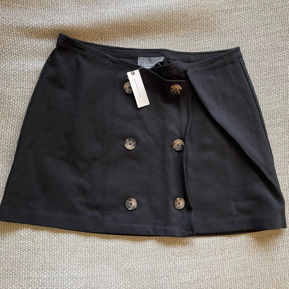 NWT Anthropologie Black Trench Mini Skirt - Size Large - Picture 2 of 7